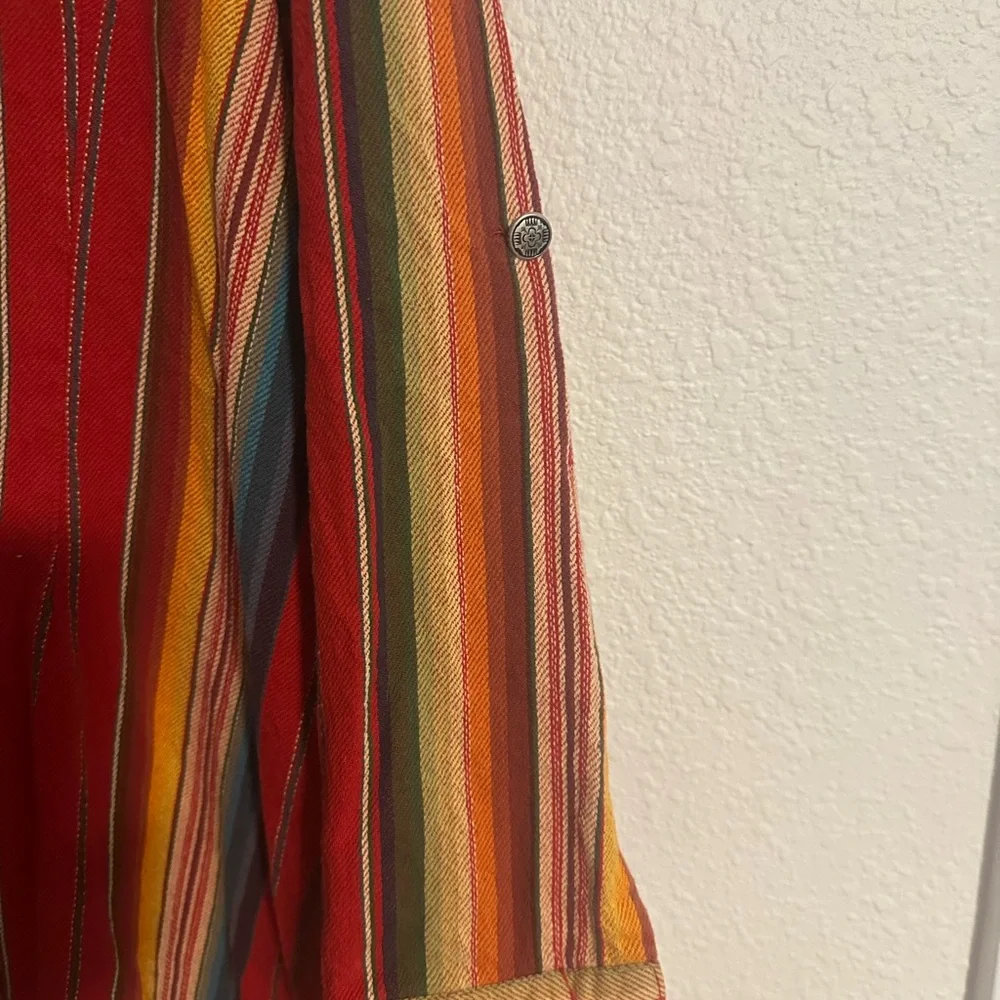 Lucky & Blessed Shirt Womens 2XL Multicolor Stripe Tunic Dress Boho Western - Picture 2 of 5
